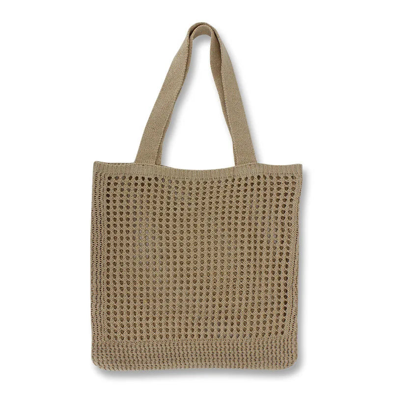 Crochet Wool Bag Casual Weave Open Hand Bag Shoulder Beach Solid High