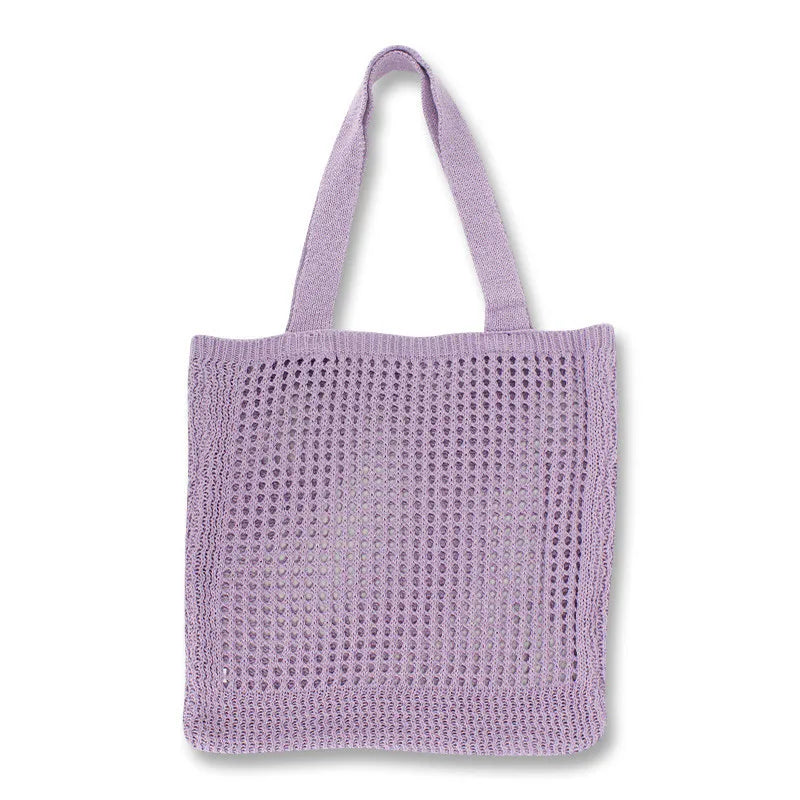 Crochet Wool Bag Casual Weave Open Hand Bag Shoulder Beach Solid High