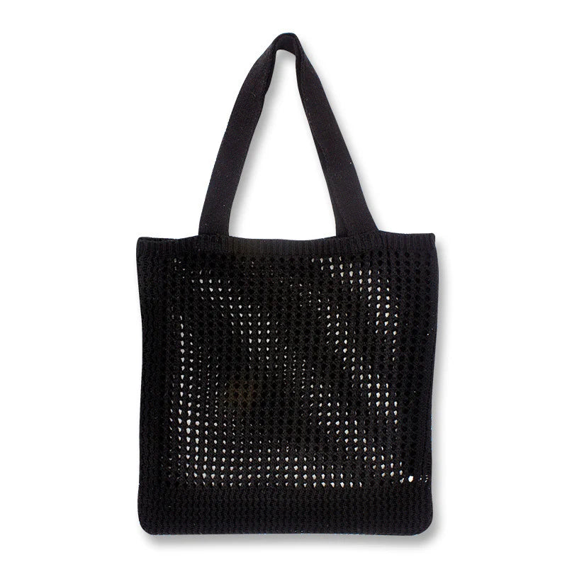 Crochet Wool Bag Casual Weave Open Hand Bag Shoulder Beach Solid High