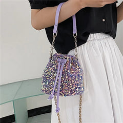 Sequin Bucket Shoulder Bag for Women