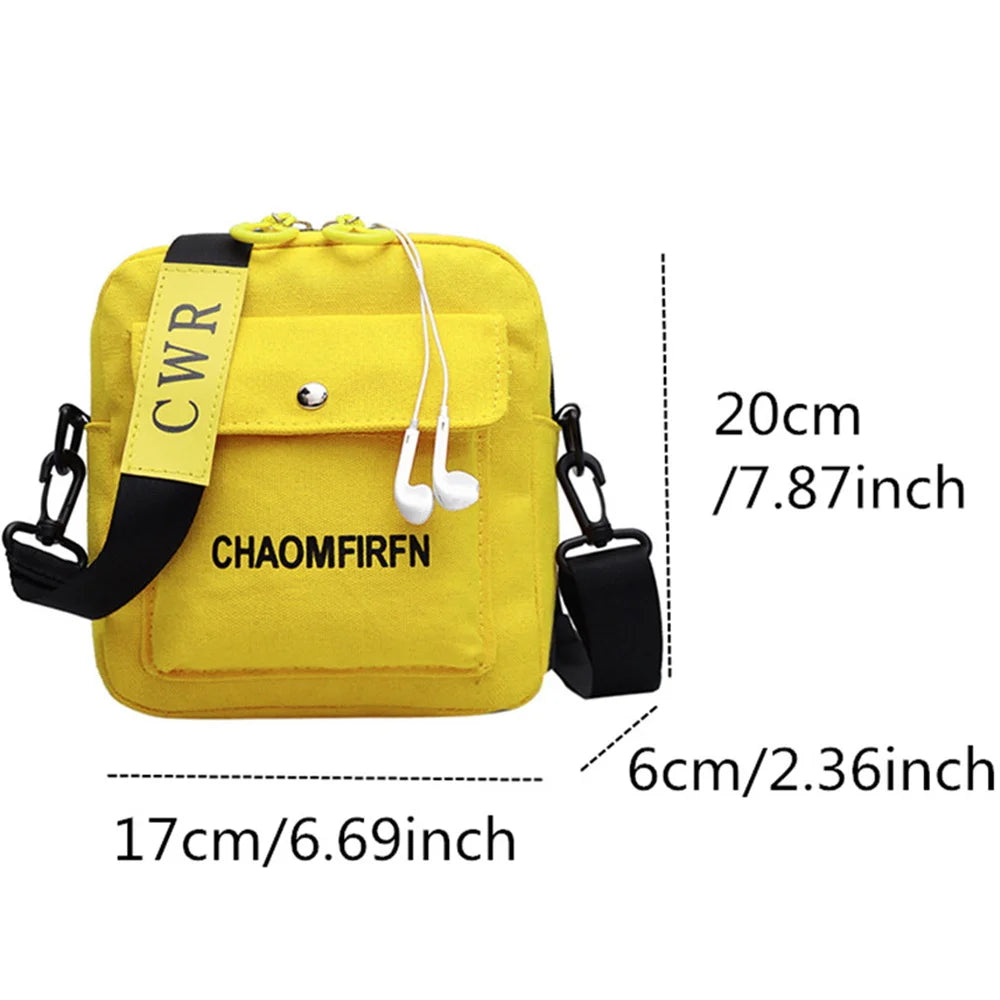 Women Shoulder Bag Canvas Small Handbag Zipper Messenger Phone Purse