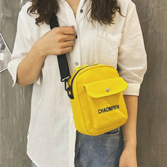 Women Shoulder Bag Canvas Small Handbag Zipper Messenger Phone Purse