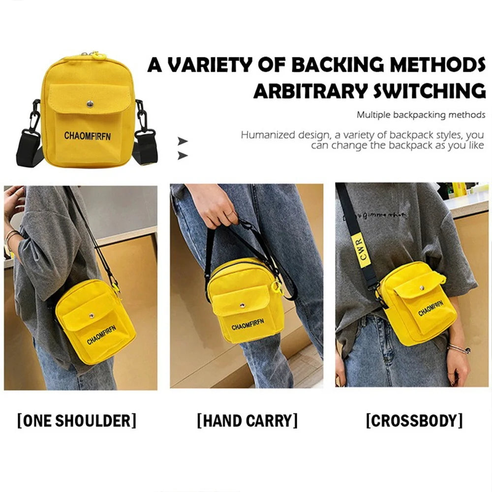 Women Shoulder Bag Canvas Small Handbag Zipper Messenger Phone Purse