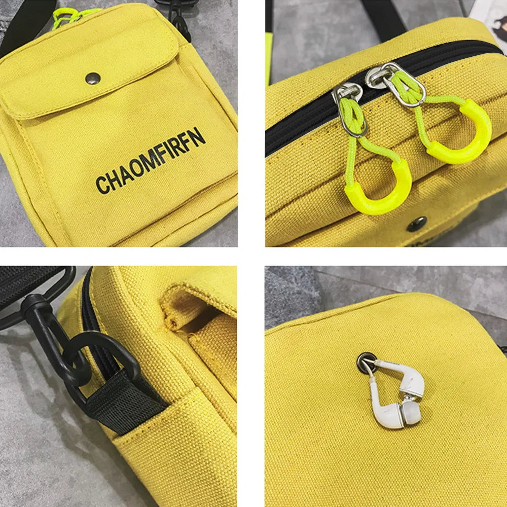 Women Shoulder Bag Canvas Small Handbag Zipper Messenger Phone Purse