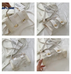 PVC Transparent Graffiti Messenger Shoulder Bag