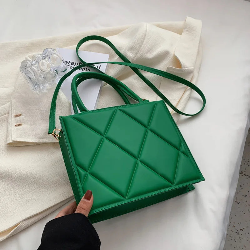 Women Shoulder Bag Plaid Crossbody Bag Top Handle Handbag