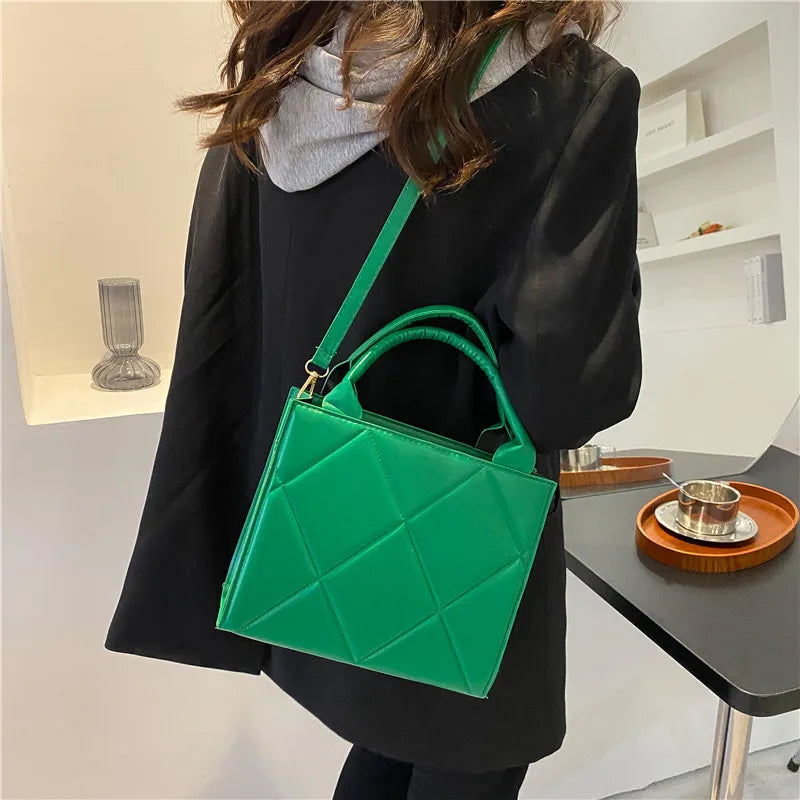 Women Shoulder Bag Plaid Crossbody Bag Top Handle Handbag