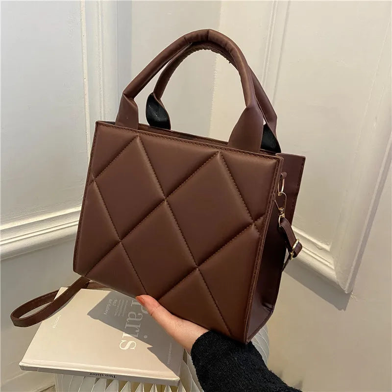 Women Shoulder Bag Plaid Crossbody Bag Top Handle Handbag