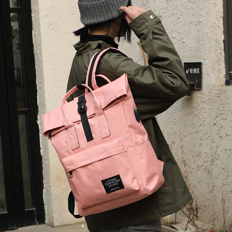 Women USB Charge Backpack Casual Rucksack Laptop Back Pack School Bags