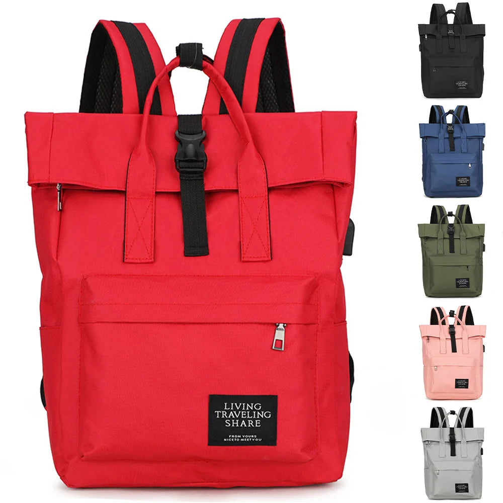 Women USB Charge Backpack Casual Rucksack Laptop Back Pack School Bags