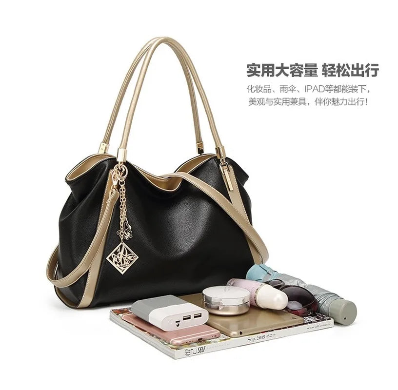 Women's PU Leather Handbag Large-capacity Shoulder Bag