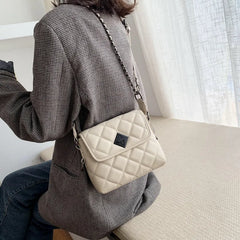 Women's PU Leather Rhombus Shoulder Bag with Chain