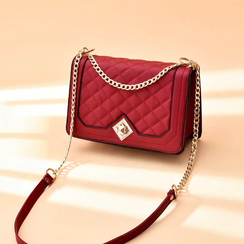 Women's Shoulder Bag Messenger Chain Lattice Bag