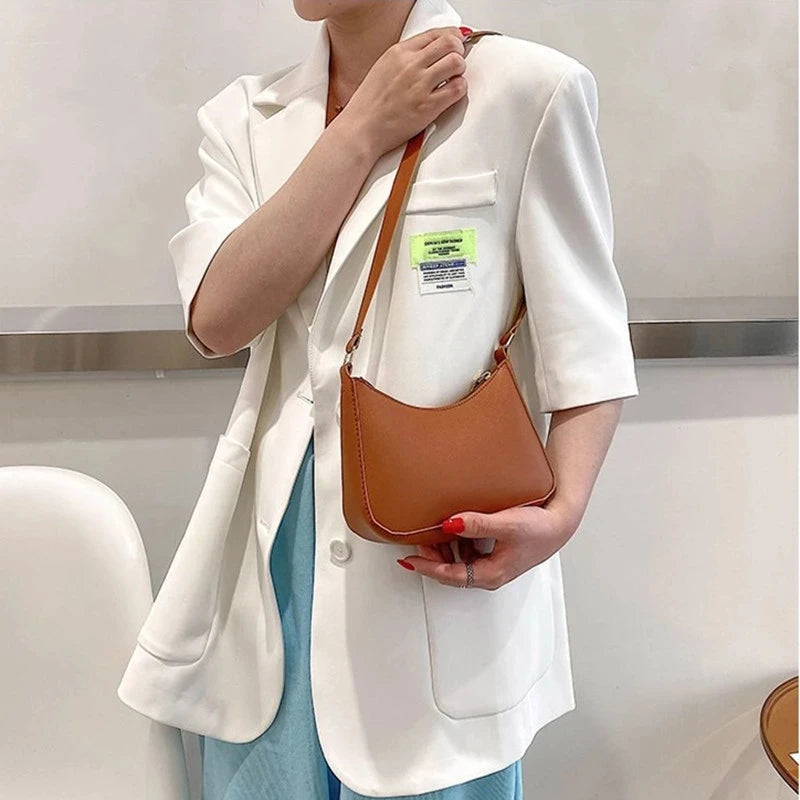 Retro PU Leather Shoulder Bag Women Hobos Handbags