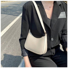 Retro Solid PU Leather Shoulder Bag Casual Women Hobos Handbags