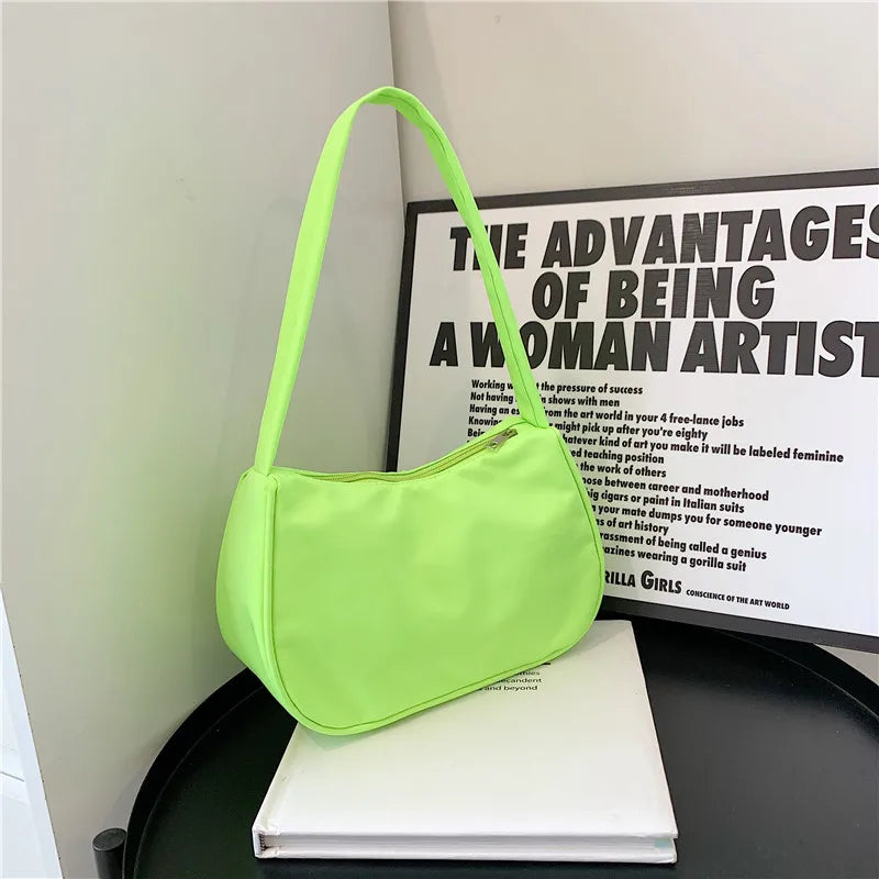 Retro Solid Totes Bags PU Leather Shoulder Underarm Bag