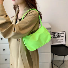 Retro Solid Totes Bags PU Leather Shoulder Underarm Bag