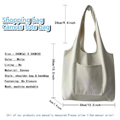 Women's Hand Print Canvas Vest Shoulder Bag Large Capacity Tote Bag