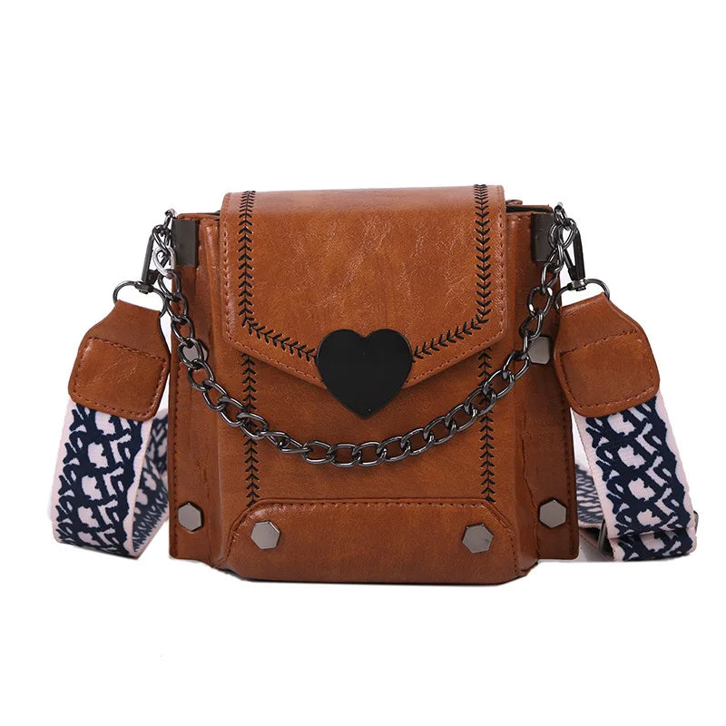 Women's Crossbody Bag Retro Heart Lock Shoulder Bag