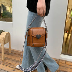 Women's Crossbody Bag Retro Heart Lock Shoulder Bag