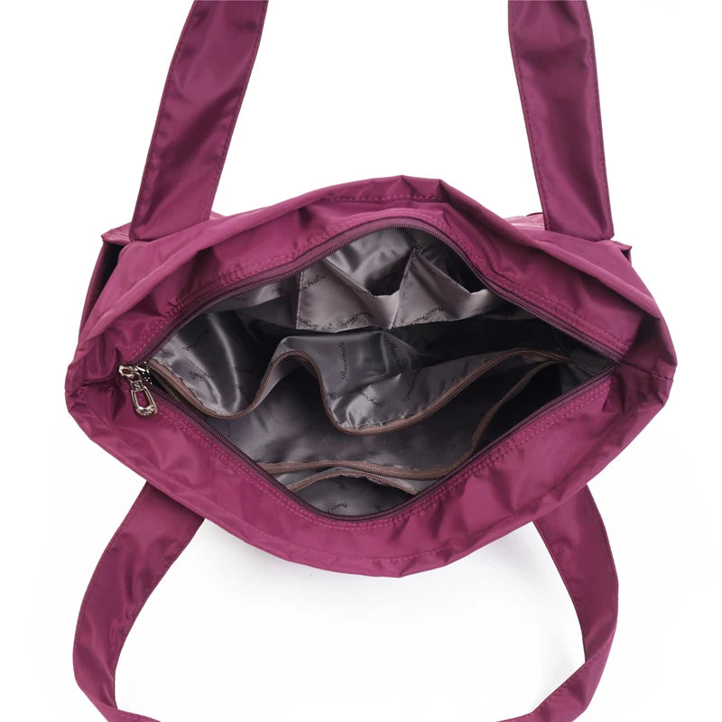 Women's Waterproof Nylon Handbags Large Capacity Top-handle Crossbody Bag