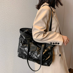 Women's Padded Handbag PU Leather Shoulder Bag Shopper Tote Bags