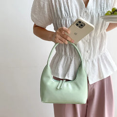 Half Moon Ladies Shoulder Bag Small Handbags, PU Leather Zipper Women Bag