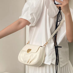 Women's Pleated Cloud Small Round Shoulder Bag Soft Handbag