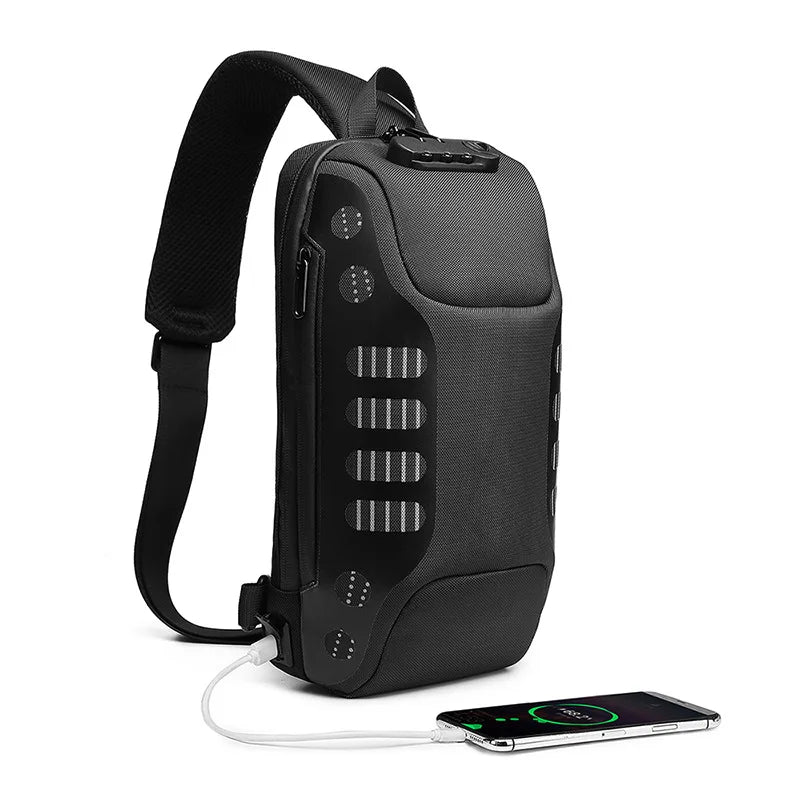 Anti-theft Shoulder Crossbody Messenger Chest Bag USB Sling Bag