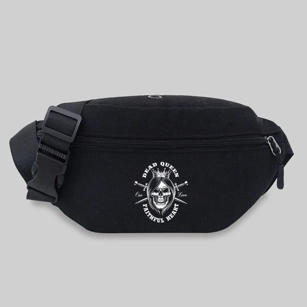 King&Queen Pattern Couple Messenger Waist Bag Chest Bag