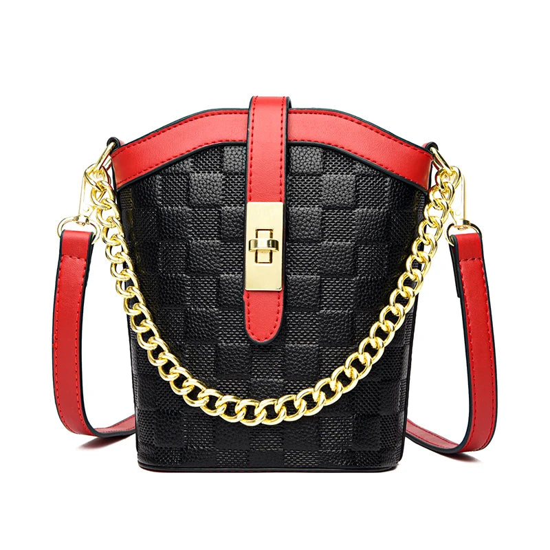 Leather Shoulder Crossbody Bag for Women Small Ladies Bucket Bag