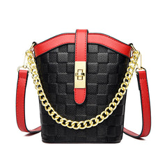 Leather Shoulder Crossbody Bag for Women Small Ladies Bucket Bag