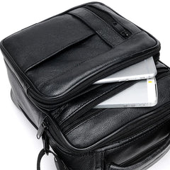 Men's Leather Messenger Bag Cross-body Tote Satchel