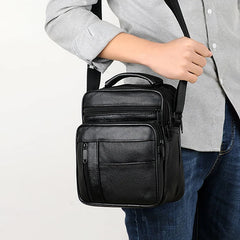 Men's Leather Messenger Bag Cross-body Tote Satchel