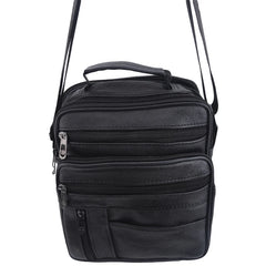 Men's Leather Messenger Bag Cross-body Tote Satchel