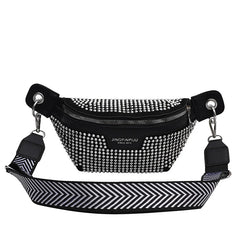 Rhinestones Waist Bag Women Waist Belt Bags Shoulder Crossbody Chest Bag