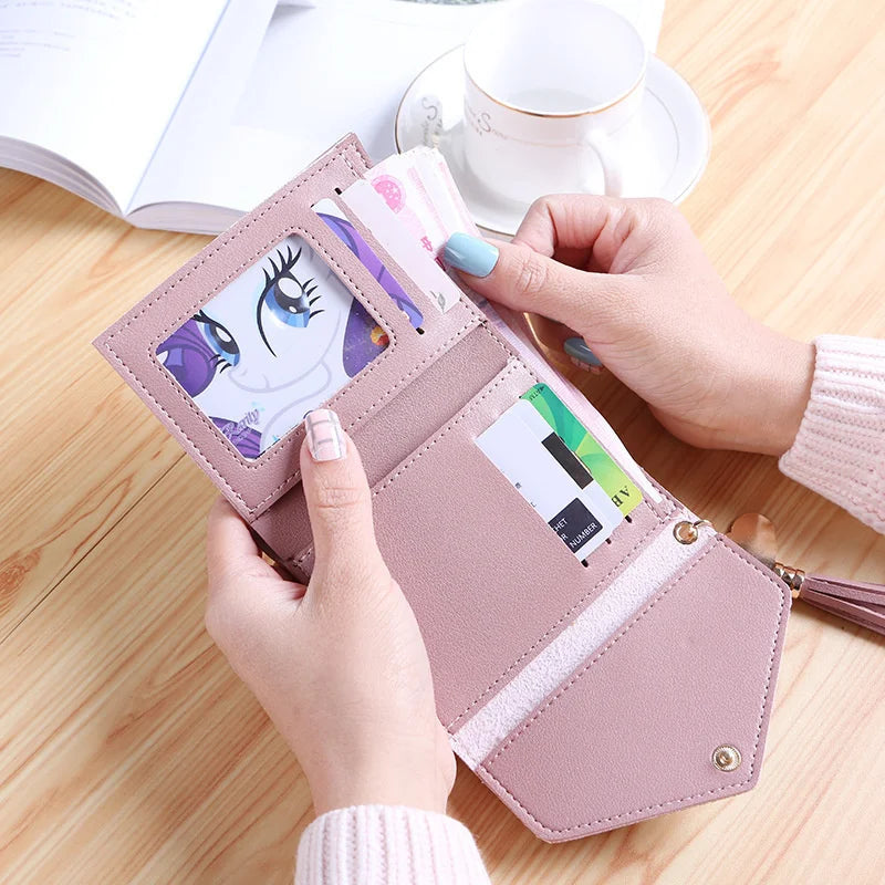Short Tassel Wallet Women Purse Female Mini Wallets Students Lovely Purse Female