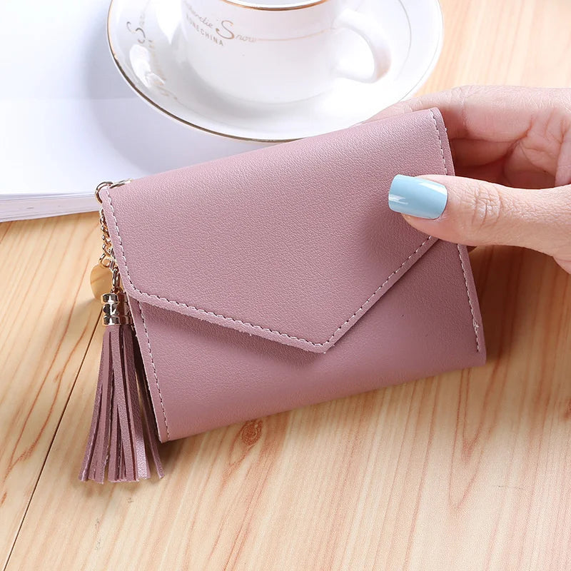Short Tassel Wallet Women Purse Female Mini Wallets Students Lovely Purse Female