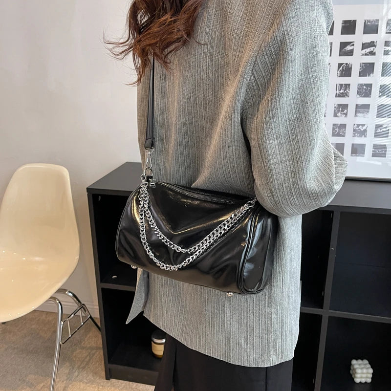PU Leather Texture Armpit Bag for Women