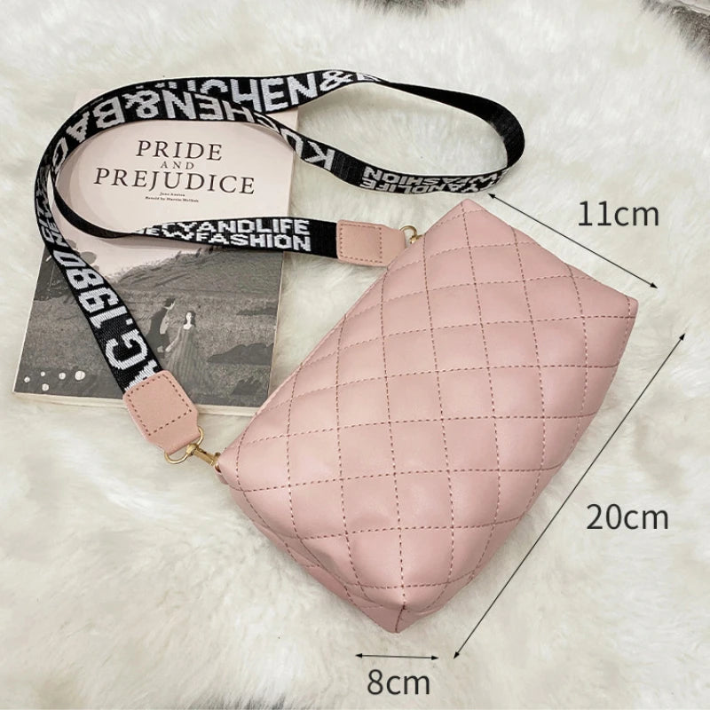Women's Diamond Embroidery Messenger Bag with Crossbody Strap