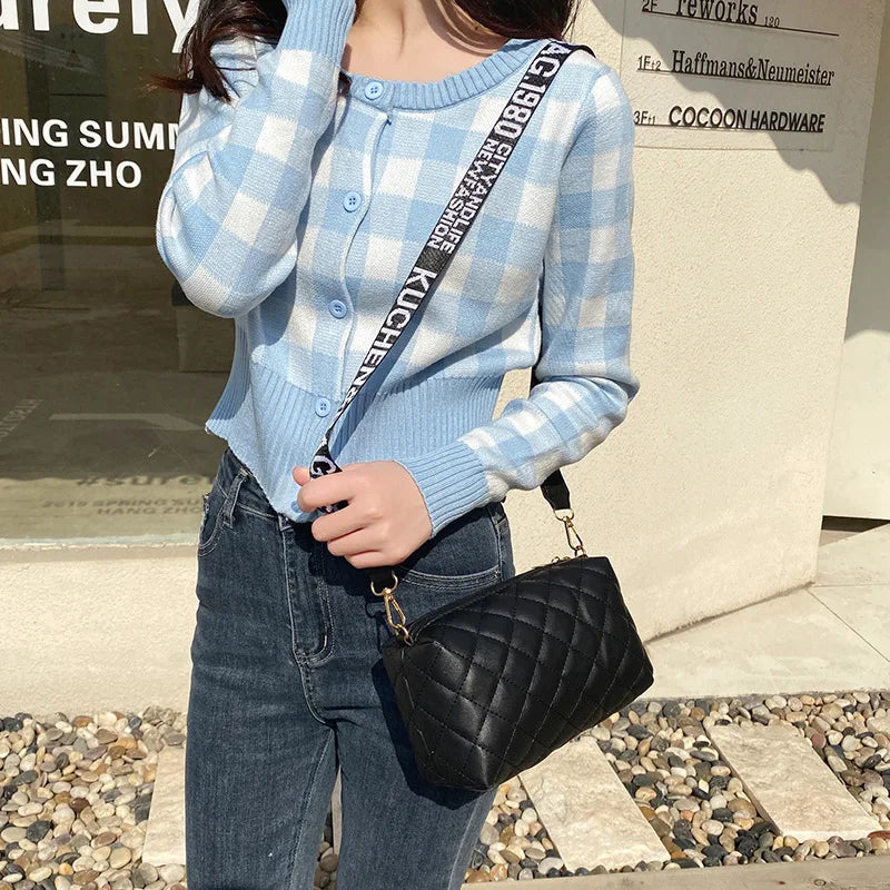 Women's Diamond Embroidery Messenger Bag with Crossbody Strap
