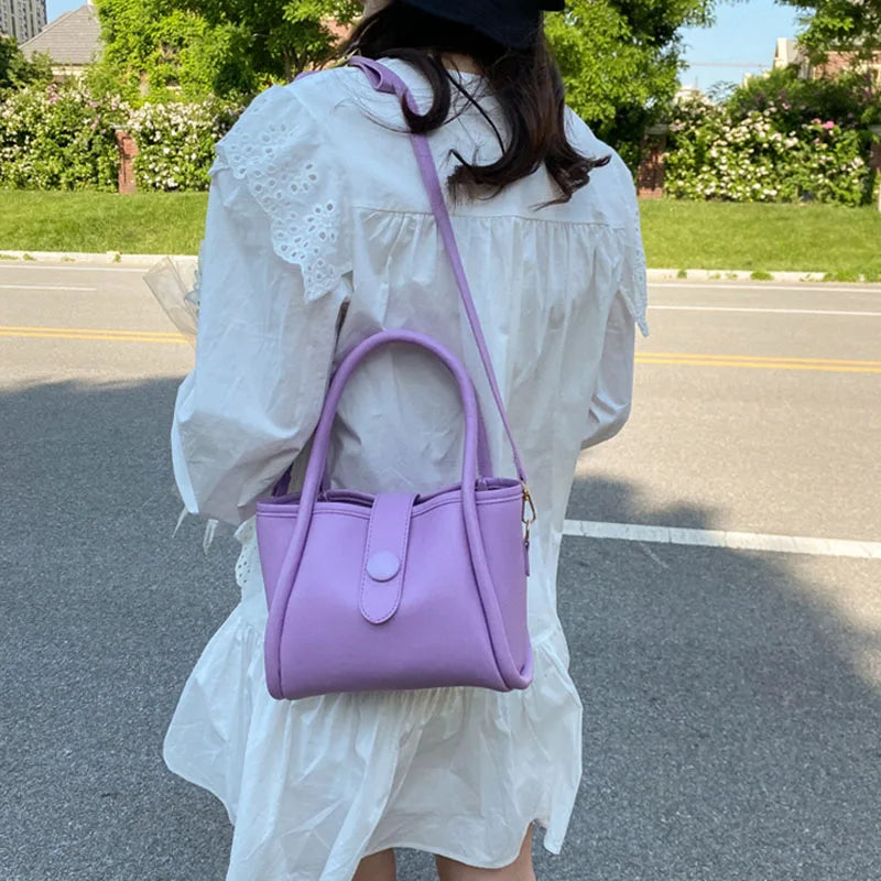 Solid Women Handbag Top-Handle Shoulder Bags Small Casual Messenger Bag