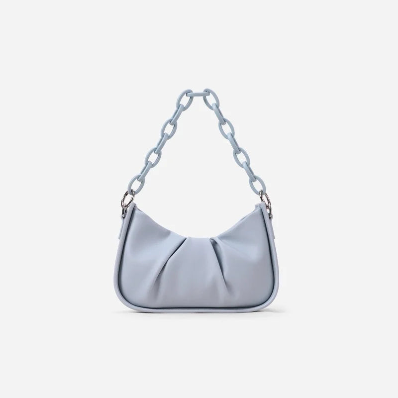 Acrylic Chain Underarm Bag Pleated Women's Messenger Bag
