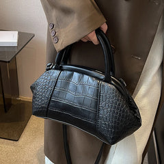 Stone Pattern Leather Handbag Lattice Shoulder Bag Clutch Purses for Women