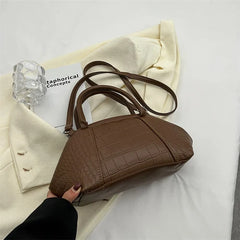 Stone Pattern Leather Handbag Lattice Shoulder Bag Clutch Purses for Women