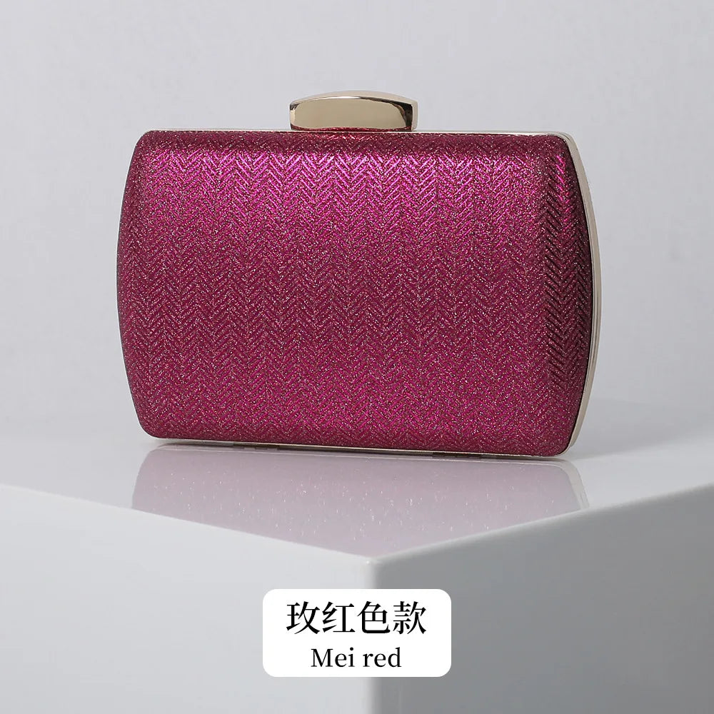 Striped Grey Pink PU Clutches Bag Phone Purse Handbag Women