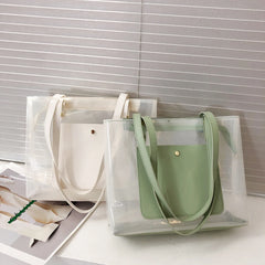 Summer Transparent Shoulder Bag Clear Shopping Beach Handbag Large Capacity