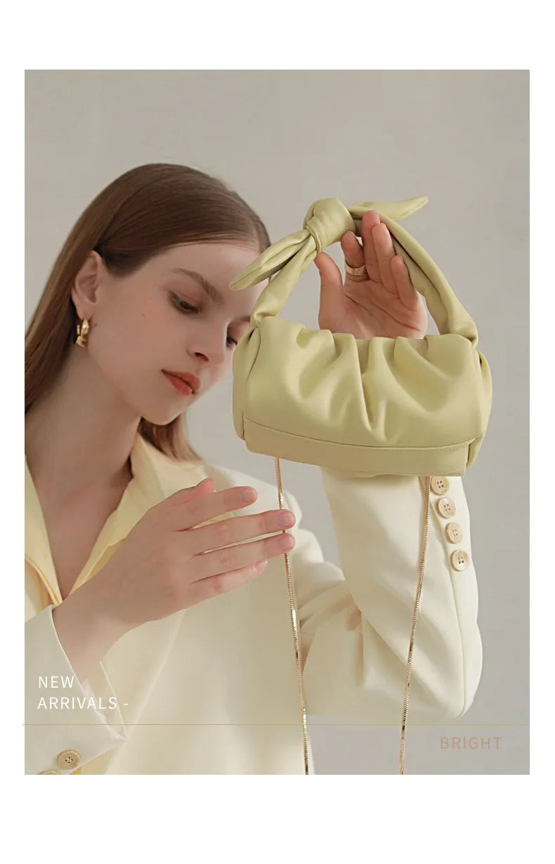 Summer Pleated Handlebags For Women Cloud Bags