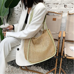 Large Straw Backpack Women Shoulder Bag Beach Travel Mochila Backpack