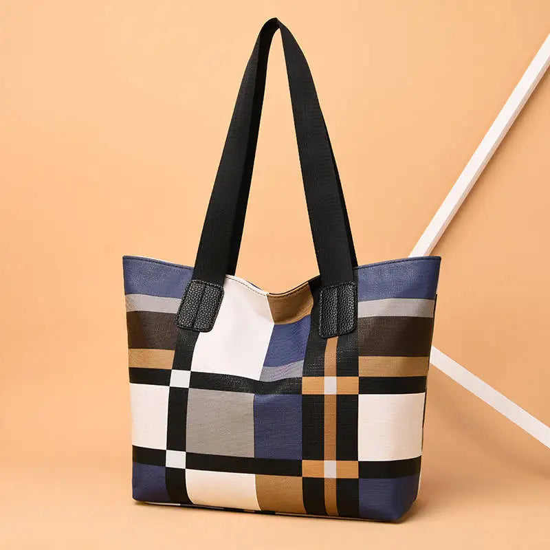 Summer Cross-border Ladies Shoulder Bag Plaid Handbag Large Tote Bag